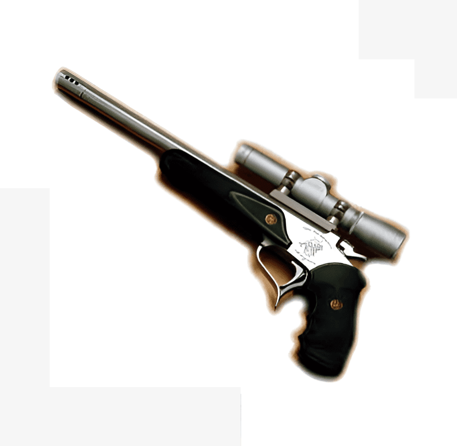 11 A gun with a scope on it's side.