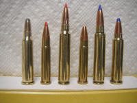 224 GNR, 240 Banshee, 240 raptor, 255 Banshee, 257 Raptor, 256 GNR_small A row of rifle cartridges with different colors on them.