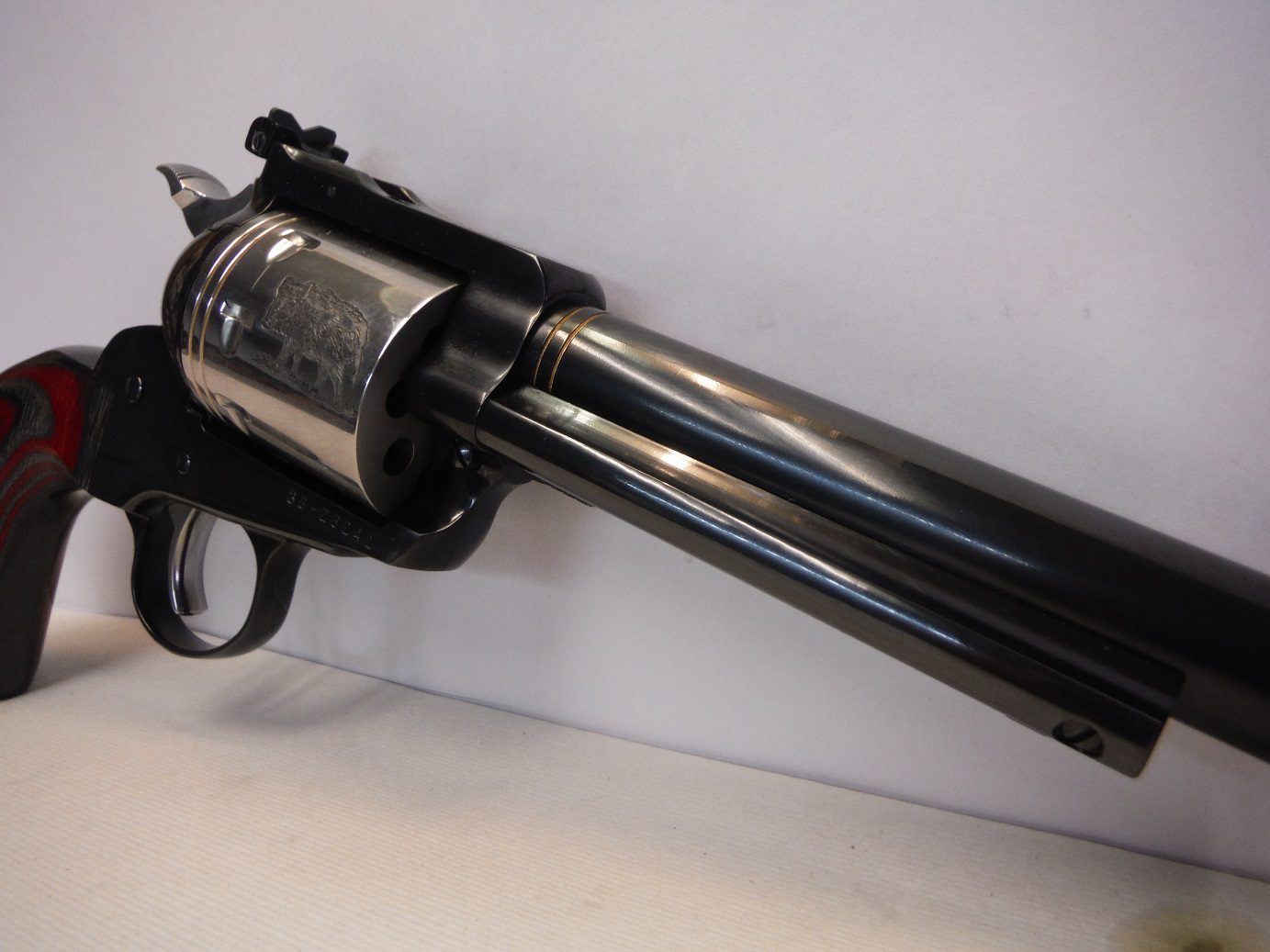 A close up of the barrel on a gun