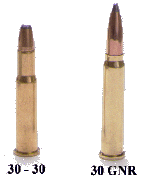 3030and30gnr_small Two bullets are shown side by side, one with a bullet in the middle.