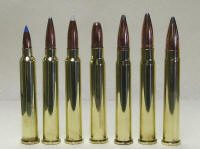 405 cartridges_small A row of bullets that are lined up in a line.