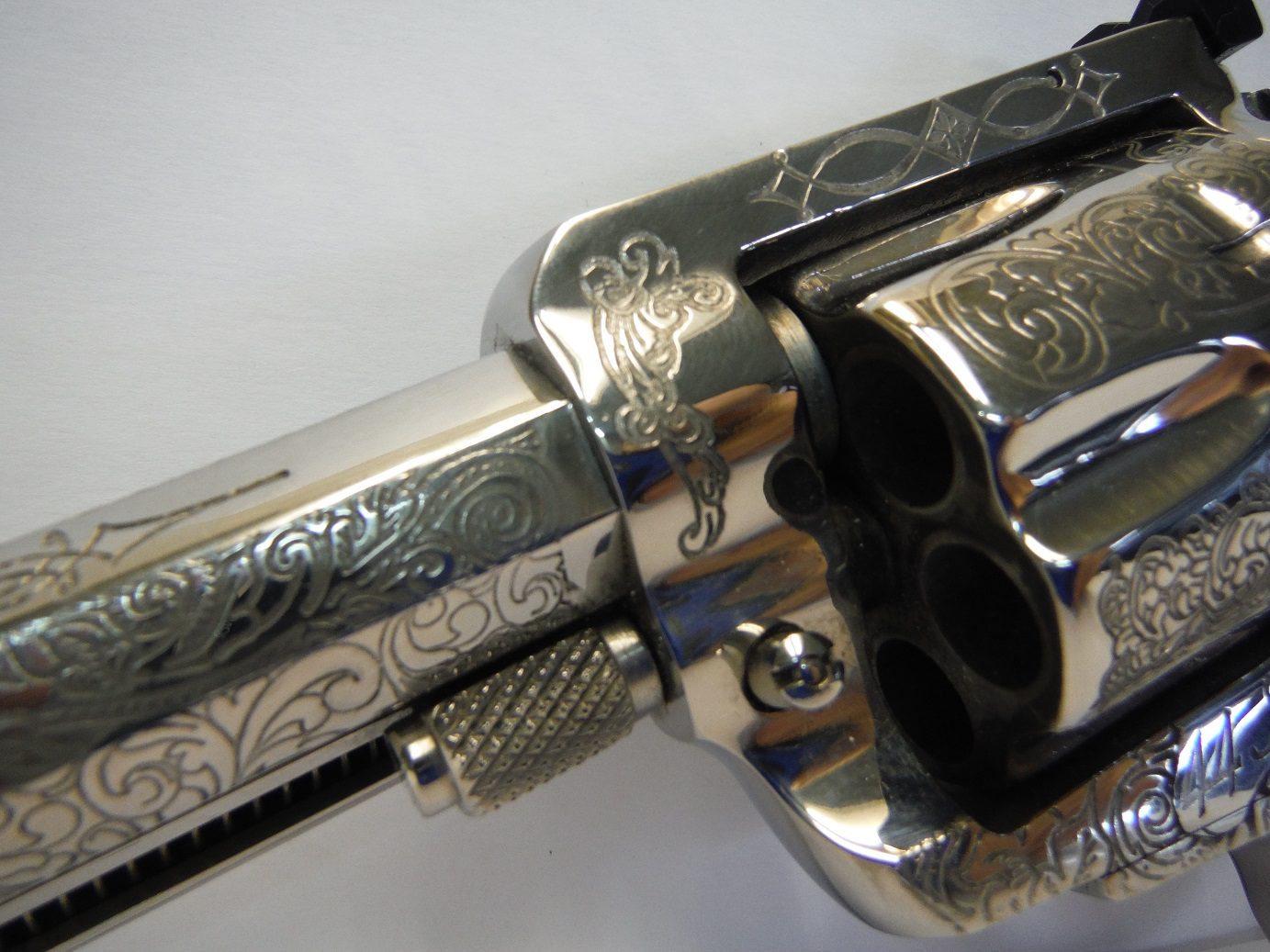 A close up of the barrel on a gun