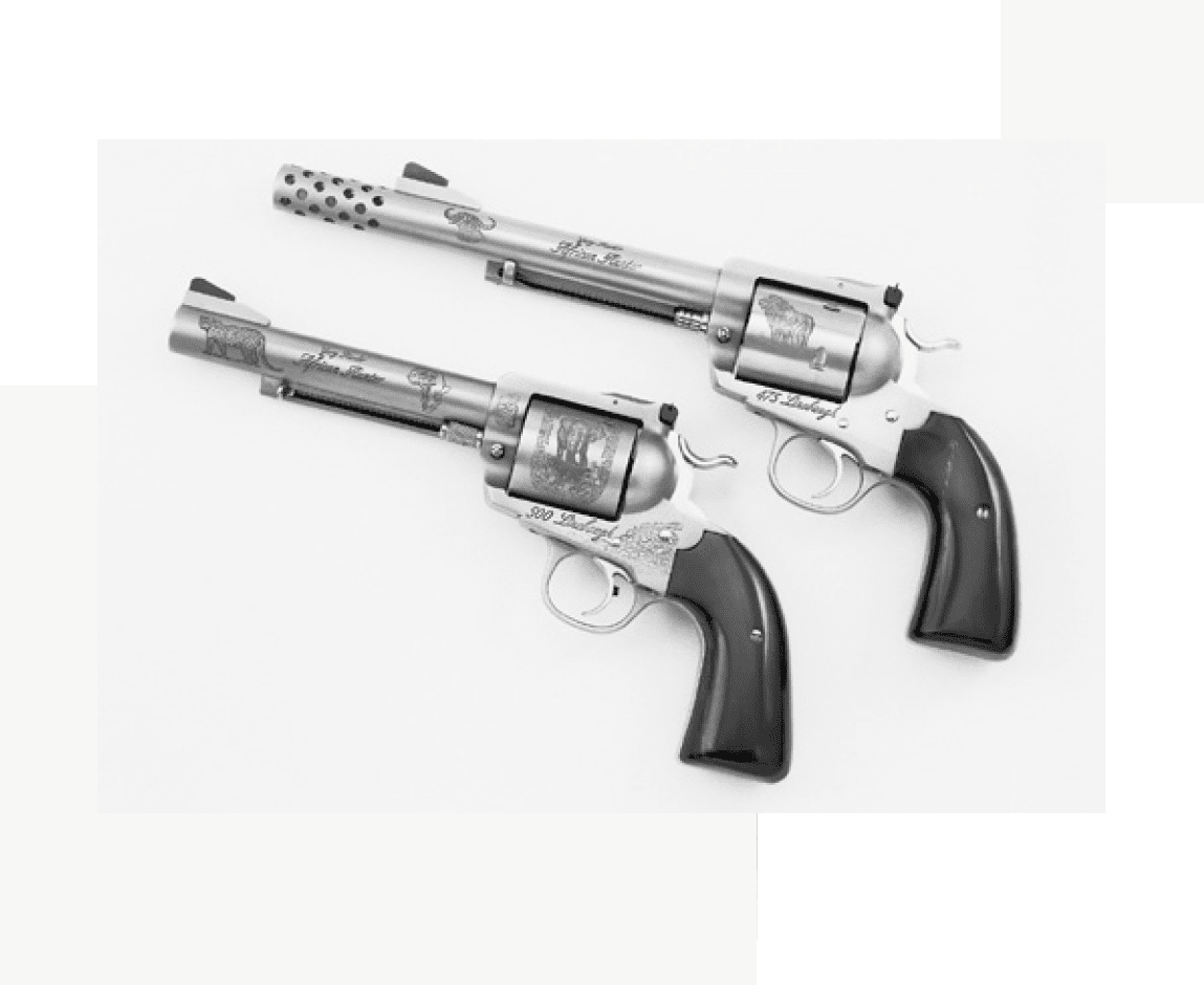 Group 13 Two guns are shown with the handle on one side and the other.