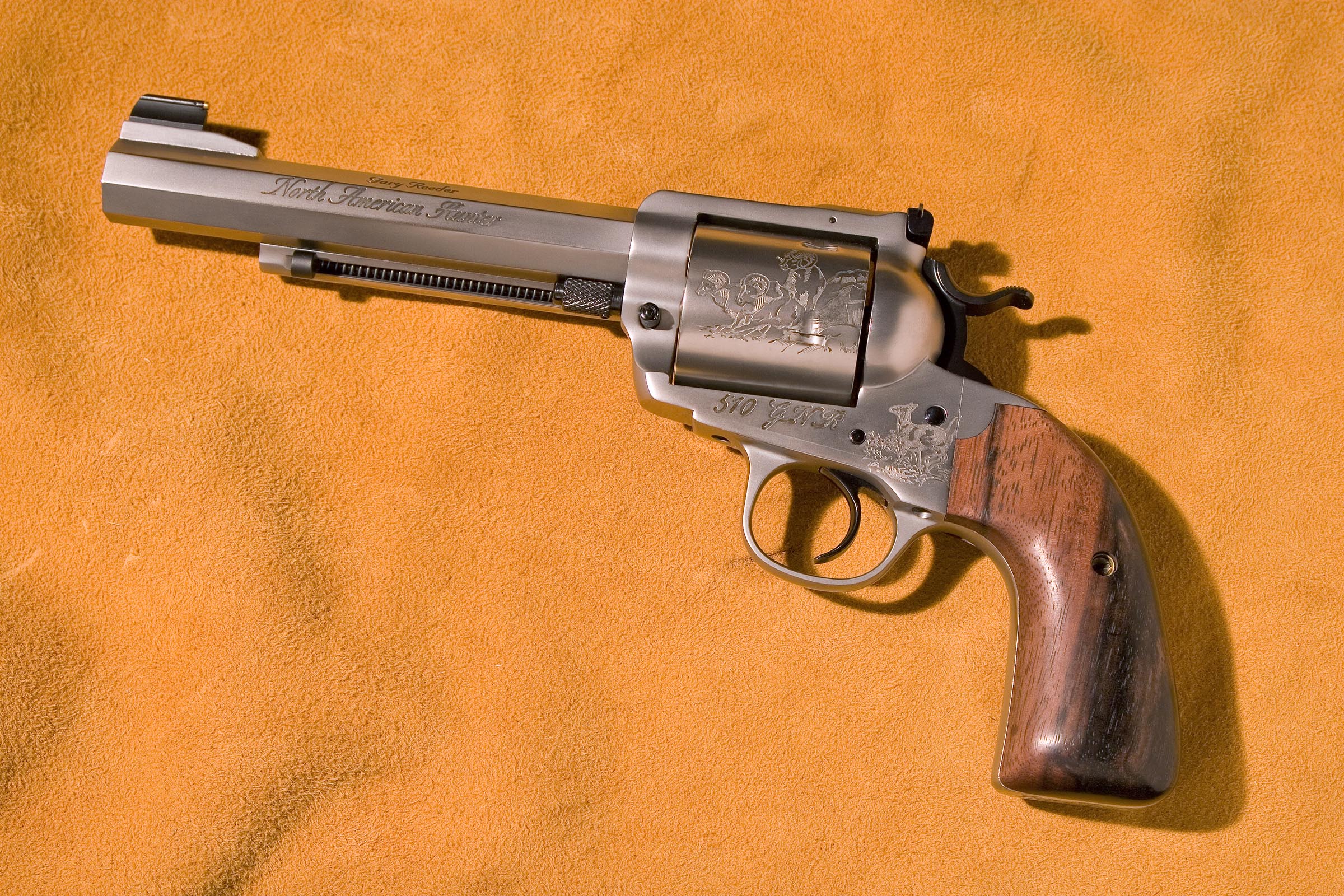 A gun that is on top of a table.