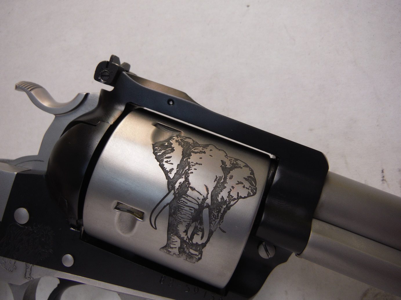 A close up of the barrel on a gun