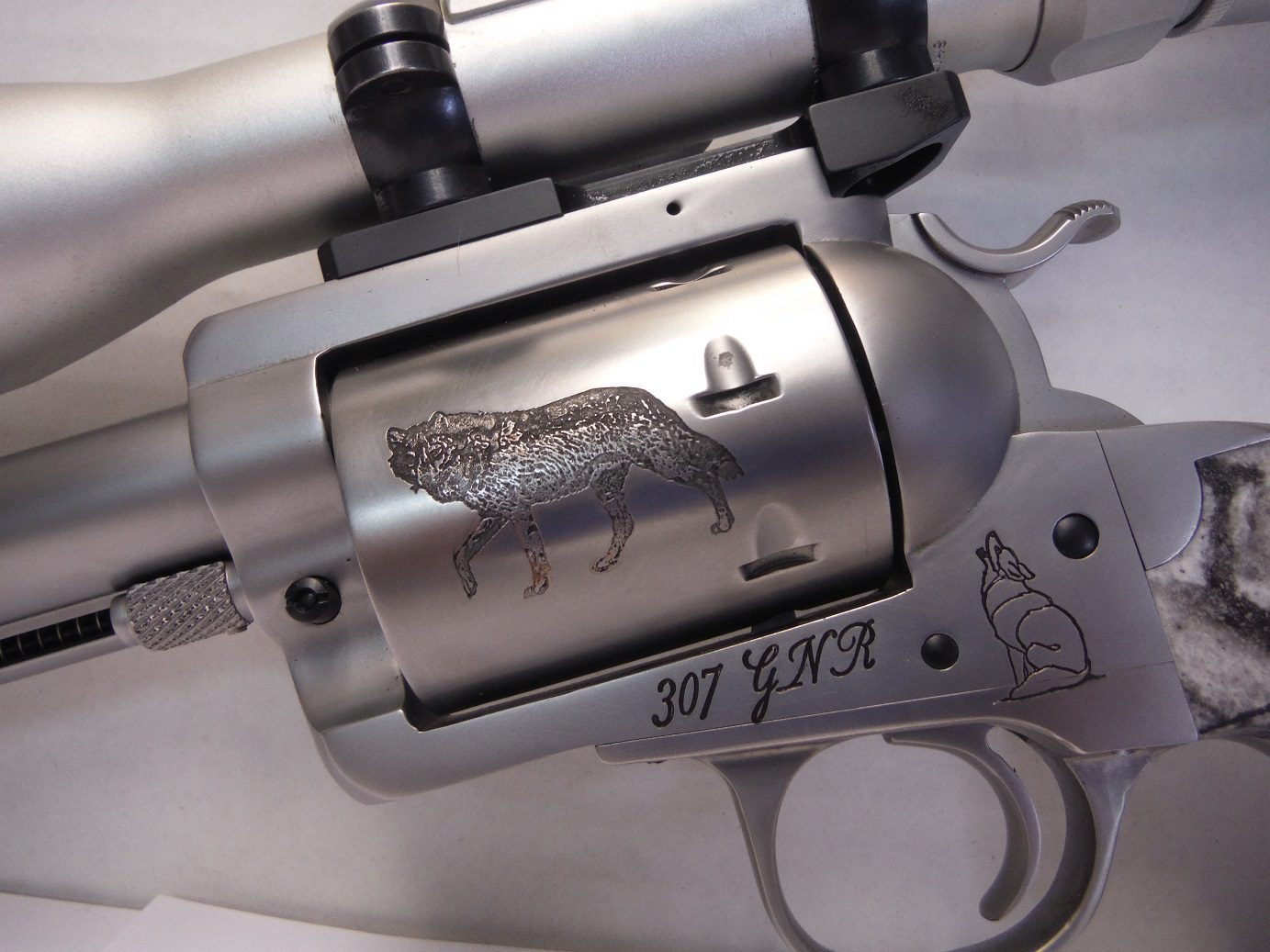 A close up of the barrel on a gun