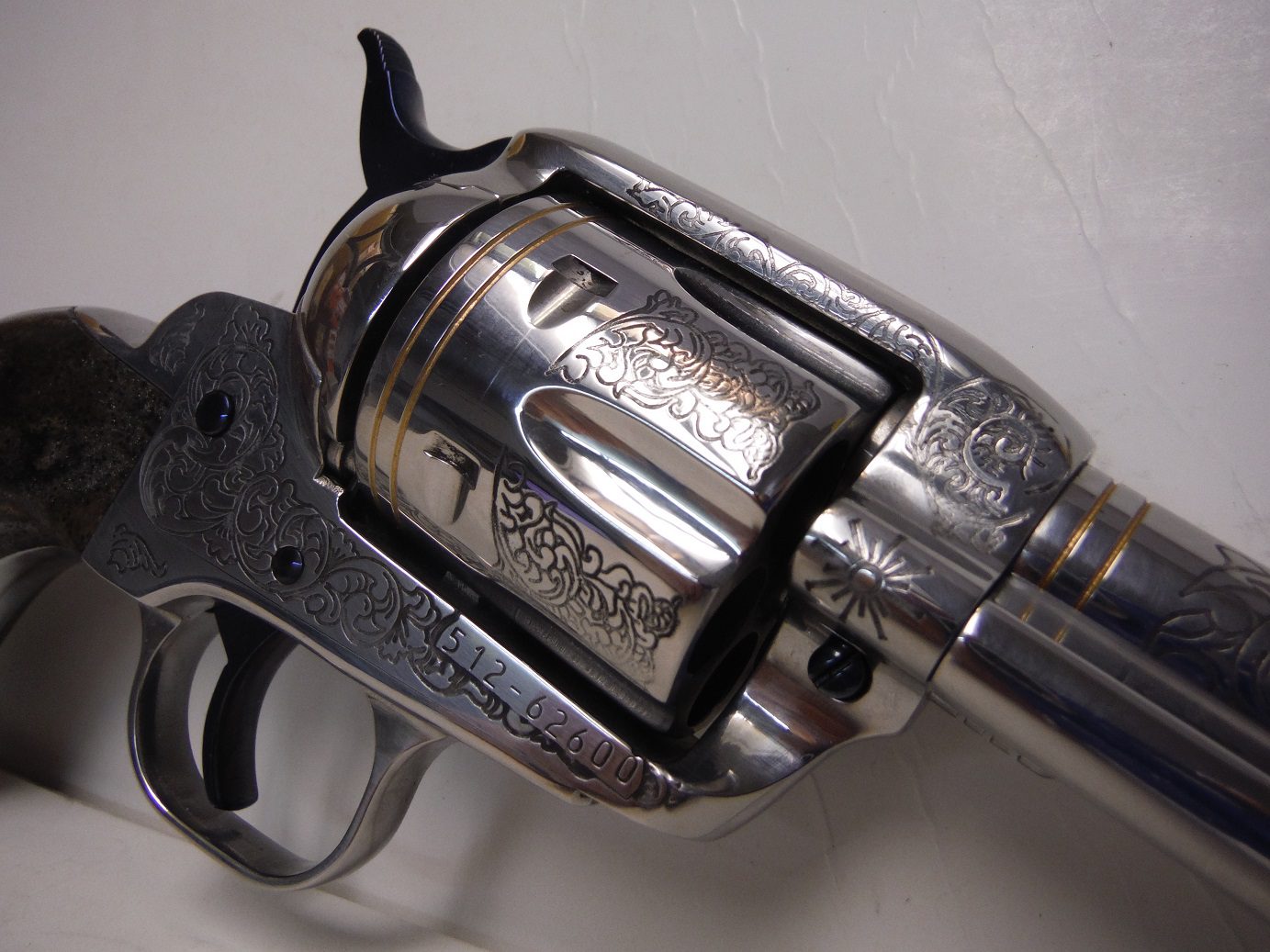 A close up of the barrel on a gun