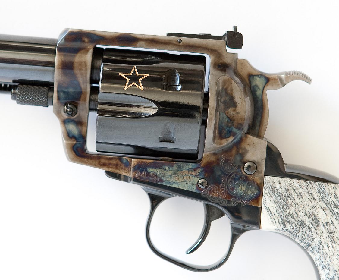 A close up of the barrel on a gun