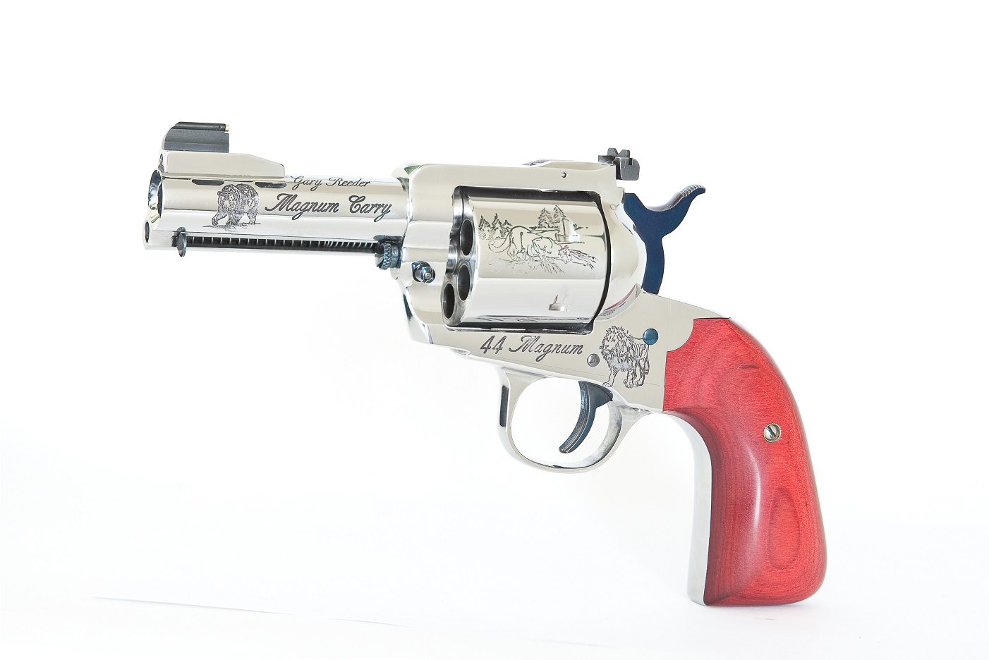 A gun that is sitting on top of a table.