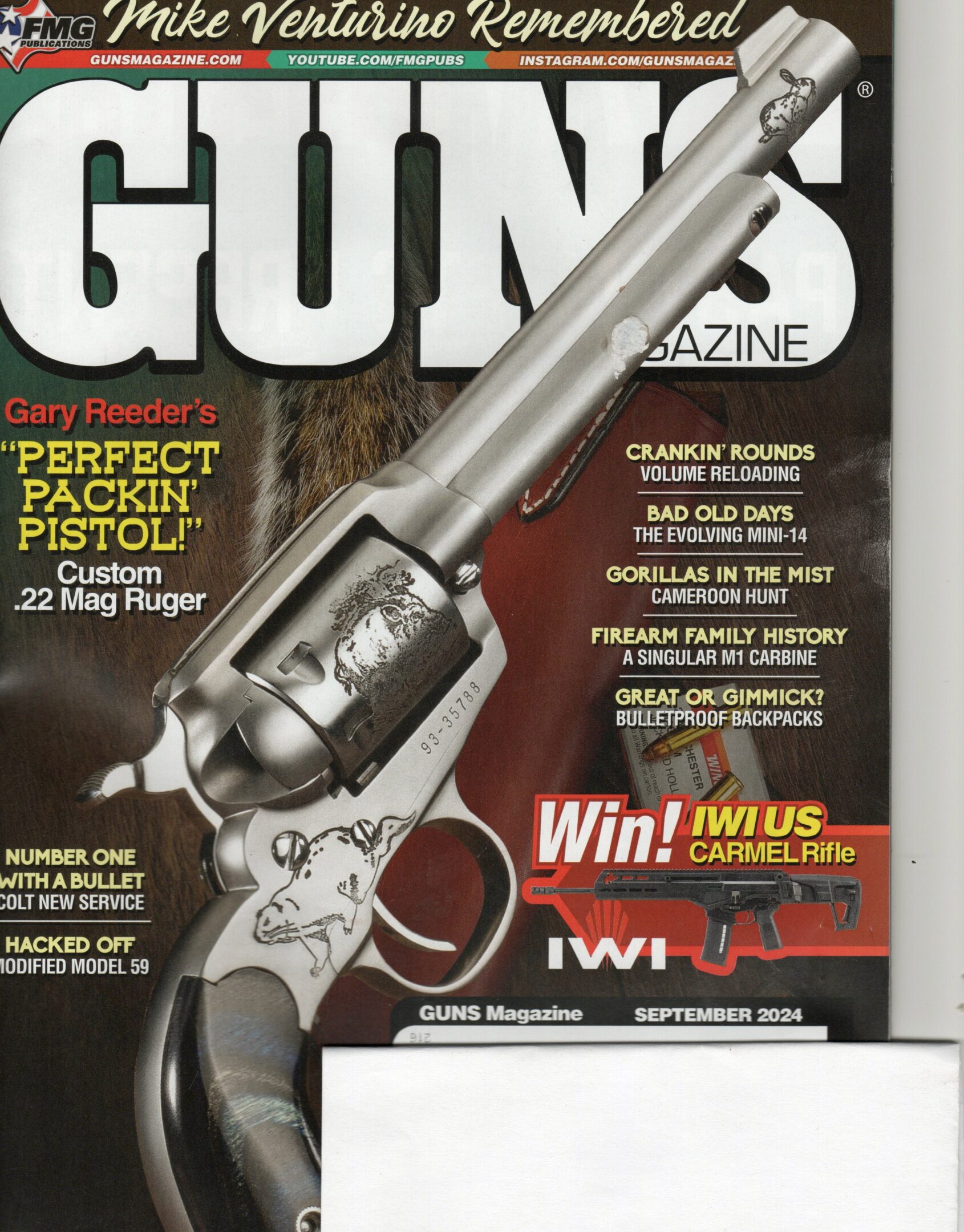 ppp- guns magazine 9-24 A magazine cover with a gun on it.